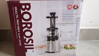 Borosil Health Pro SlowJuicer 200 review of this product  how to use borosil adyoutubevideo [upl. by Ojahtnamas568]