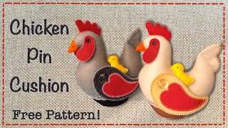 How to sew a Chicken Pincushion  FREE PATTERN  Full Tutorial with Lisa Pay [upl. by Beera180]