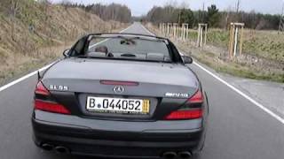 Mercedes SL 55 AMG Kickdown Acceleration V8 Kompressor R230 Berlin Cabrio 500 PS Sound exhaust SL 63 [upl. by Niessuh]