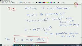 Lec 26 Primary decomposition Theorem and JordanChevalley decomposition [upl. by Katherin548]