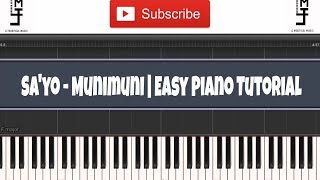 Munimuni  Sayo  Easy Piano Tutorial [upl. by Spoor298]