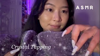 ASMR  Taping on Quartz Crystals With Long Nails Soft Whispers Lots of Tingles [upl. by Aubry]