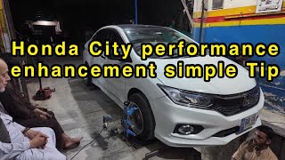 Honda city fat tyres alignment done  bar lights install [upl. by Channing]