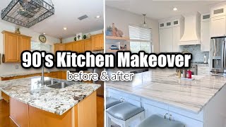 DIY KITCHEN RENOVATION on a BUDGET  BEFORE AND AFTER 90 Kitchen makeover [upl. by Ike]