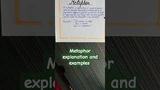 Metaphor explanation and examples 👍metaphor english youtubeshorts follow [upl. by Elahcim]