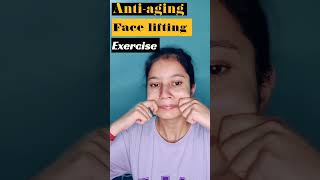 1 min face lifting exerciseremove puffinessfaceyogaexercisehealthylifestylehealthyskinskincare [upl. by Heffron]