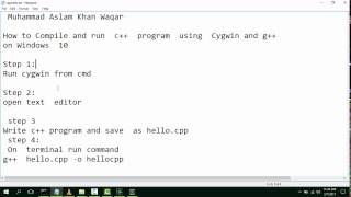 How to Write Compile and Run C program on Windows using Cygwin and g compiler  Urdu Tutorial 1 [upl. by Tanaka7]