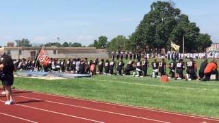 Woodrow Wilson coaches and players kneel for the national anthem [upl. by Benisch]