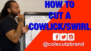 Barber tutorial How to cut a cowlickswirl [upl. by Tristis]