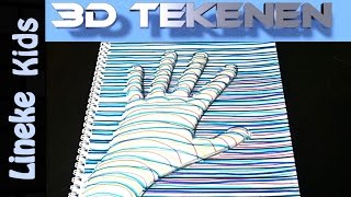 Hoe teken je een HAND  3D tekening in stappen voor beginners 1 [upl. by Haridan]