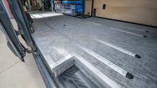 VAN FLOORING PERFECTION Insulation Subfloor Covering LTrack amp StepLip Trim [upl. by Alyda]