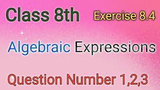 Algebraic Expressions class 8th exercise 84  question no 123Like Maths Solutions [upl. by Yebloc]