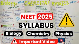 Neet 2025 Syllabus  Latest Neet Syllabus 2025  Physics Chemistry and Biology updated syallbus [upl. by Keyser]