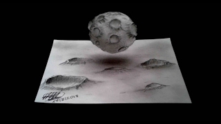 Dibujando asteroide 3D  HD  Drawing 3D asteroid [upl. by Wohlert]