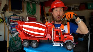 Handyman Hal learns about Concrete Trucks for Kids [upl. by Ahtekal338]