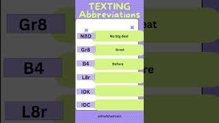 Common Text Abbreviations abbreviation english vocabulary shorts shortvideotrending [upl. by Jehius]