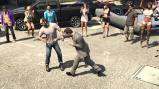 AI Fight Michael vs Trevor GTA V [upl. by Yrod607]