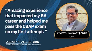 CBAP Certification Training Testimonial  Vineet Lakkadi  Adaptive US [upl. by Wil]