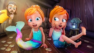 ADLEYS TWiN MERMAiD Melody the Lost Mermaid of pirate island is back as a Real Kid new 3D cartoon [upl. by Cave983]