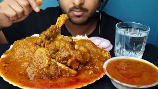 Spicy Oily 15KG Mutton Leg piece Curry Eating  Spicy Oily Fatty Mutton Curry Eating BhukkhadBoy [upl. by Paquito625]