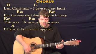 Last Christmas Wham Strum Guitar Cover Lesson in D with ChordsLyrics [upl. by Dav]