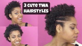 Cute Natural Hairstyles for your TWA [upl. by Oiludbo78]