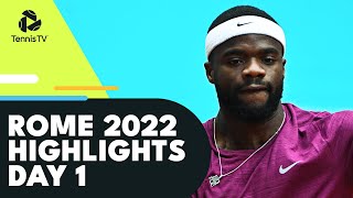 Tiafoe Faces Krajinovic Cilic Garin amp Karatsev In Action  Rome 2022 Highlights Day 1 [upl. by Neelyaj20]