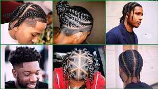 Cornrow braids hairstyles for Black men natural hair [upl. by Dnalro]