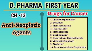 Antineoplastic agentsCH13Pharmaceutical chemistryD PharmFirst year [upl. by Khorma771]