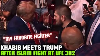 Khabib Nurmagomedov MEETS Donald Trump After Islam Vs Poirier Fight At UFC 302 FULL FOOTAGE [upl. by Elenore]