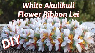 How To Make This Beautiful White Akulikuli Hawaiian Flower Ribbon Lei [upl. by Patrice99]