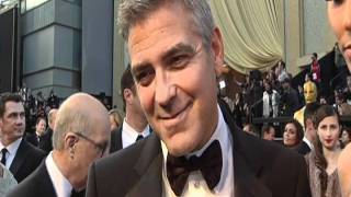 Oscars 2012 George Clooney Interview on the Red Carpet HD  ScreenSlam [upl. by Perkin175]