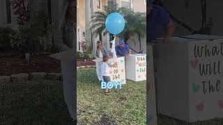 TRIPLETS Gender Reveal Party 🎉❤️💙 boyorgirl babyshower genderreveal genderparty triplets [upl. by Davide104]