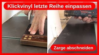 Klick  Vinyl Bodenbelag letzte Reihe messen schneiden Tür Zarge kürzen  Trockenbau Dachausbau DIY [upl. by Yerahcaz]