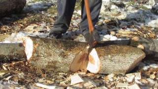 Bucking firewood with an Axe Cordwood Challenge [upl. by Dry]