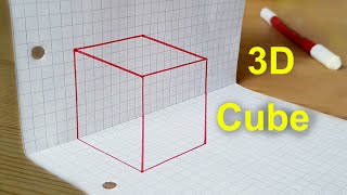 wie man richtig ein Würfel in 3D zeichnet  Illusion [upl. by Acinoj]