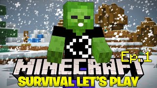 SURVIVING THE FIRST DAY IN A SNOWSTORM  Minecraft Survival Ep 1 [upl. by Liane]