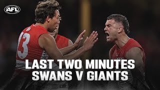 Last Two Minutes Sydney Swans v GWS Giants  Qualifying Final  AFL [upl. by Lyrac232]