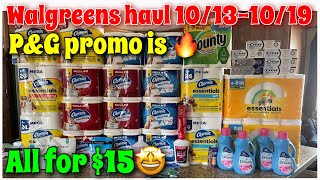 Walgreens couponing haul 10131019 PampG promotion is so FIRE 🔥  This was all just 15 [upl. by Sumedocin197]