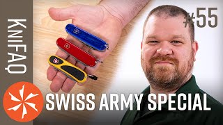 KnifeCenter FAQ 55 Top Rated Swiss Army Knives  Upgraded Blade Steel Survival SAK [upl. by Alleyne692]