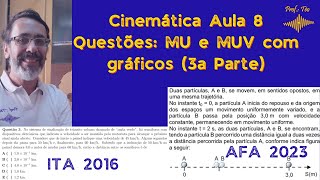 Cinemática aula 8 Questões MU e MUV AFA EsPCEx e ITA [upl. by Previdi]