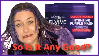 Loreal Elvive Colour Protect Intensive Purple Mask Review  Purple Hair Mask To Remove Brassiness [upl. by Aim]