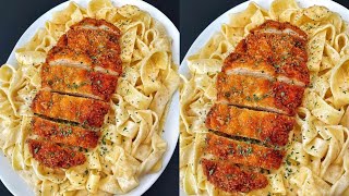 Pappardelle Alfredo With Chicken Ketsu asmr  instant recipe  simple recipe [upl. by Brosine]