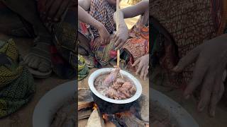 The most delicious and preferable food in tribe is meat🍖 See how Soup is cooked in tribefood [upl. by Alimrahs]