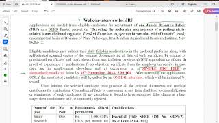 Hurry up Walk in at ICAR  IARI NEW DELHI FOR JRF DIV PLANT PATHOLOGY [upl. by Imac]