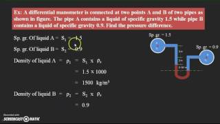 UTube Differential Manometer Problem Solving [upl. by Donella587]