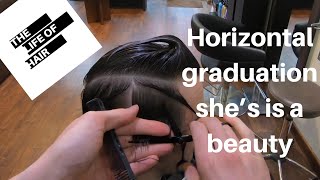 Horizontal Graduation Haircut  The Wedge  The Firefly  Vidal Sassoon [upl. by Idak531]