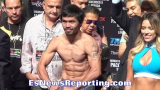 MANNY PACQUIAO VS JESSIE VARGAS WEIGH IN amp FACE OFF BOTH SHREDDED amp RIPPED EsNews Boxing [upl. by Yllus]