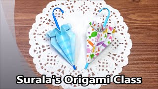 Origami  Cute Umbrella  종이접기  귀여운 우산 [upl. by Aluap624]