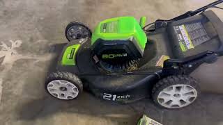 Greenworks Pro 80V 21 Inch Brushless Self Propelled Lawn Mower Review Runs great but prone to water [upl. by Stasny]